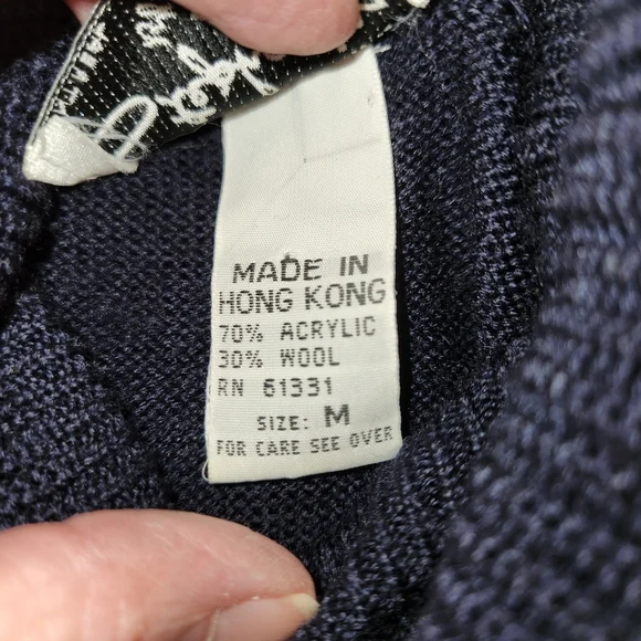 Vintage Stephanie by Suzelle Navy Wool Blend Dress Size M Destinations Details - Picture 11 of 12